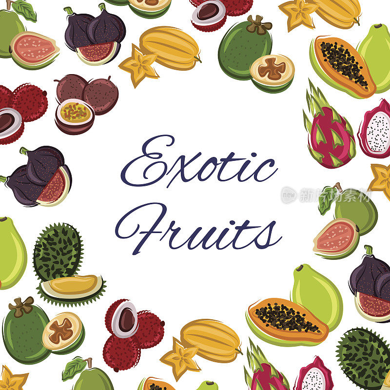 水果海报，热带或异国食物