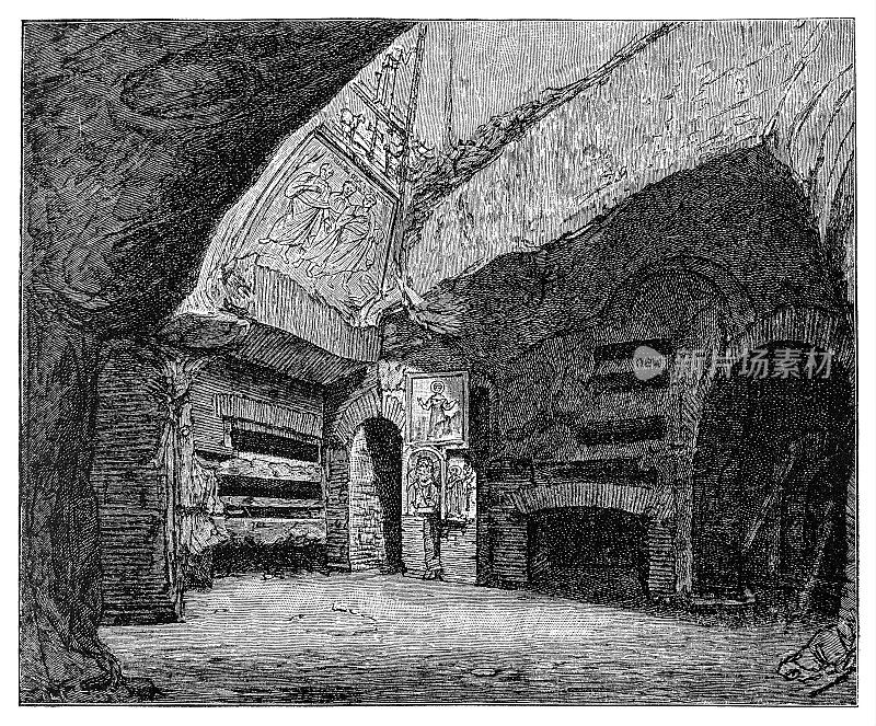 圣塞西莉亚地下室，地下墓穴，罗马，意大利