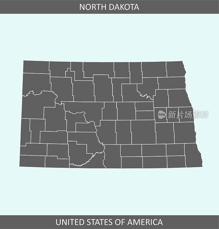 北达科他州县地图