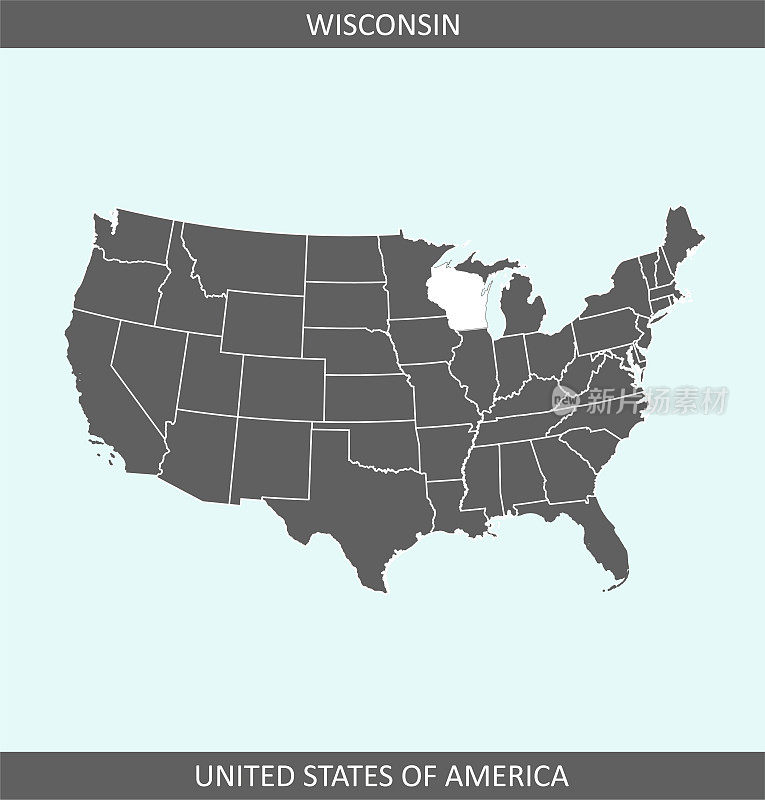 美国威斯康辛州地图