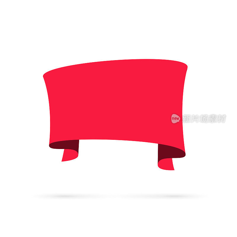 红色横幅-设计元素的白色背景
