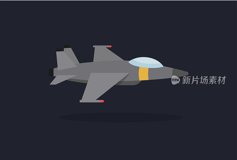 卡通风格的F18战斗机。