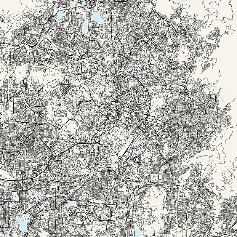 吉隆坡矢量地图