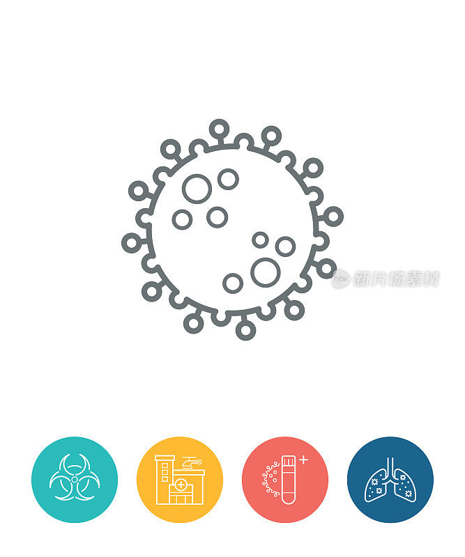 医疗和病毒图标，COVID-19概念图标