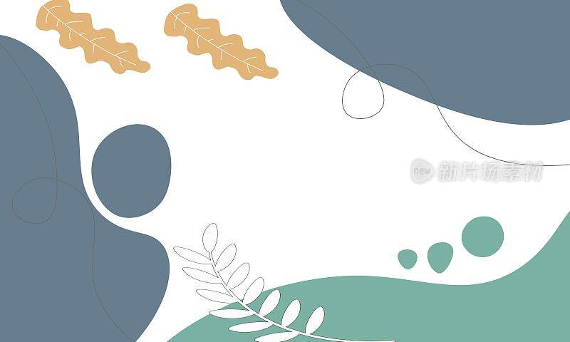 现代花卉矢量彩色蜡笔抽象背景