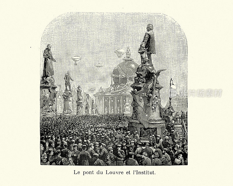 维多利亚时代对未来的展望，25世纪的巴黎，飞艇，人口过剩