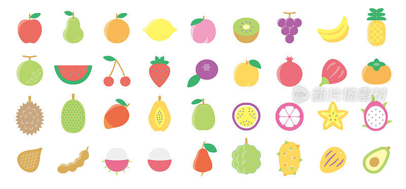 水果图标套装(单色版)