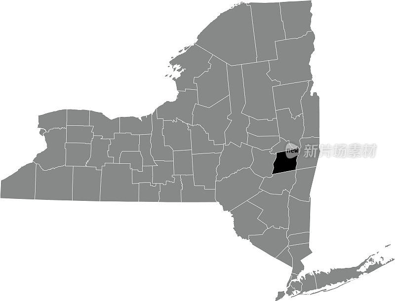 美国纽约奥尔巴尼县的位置地图