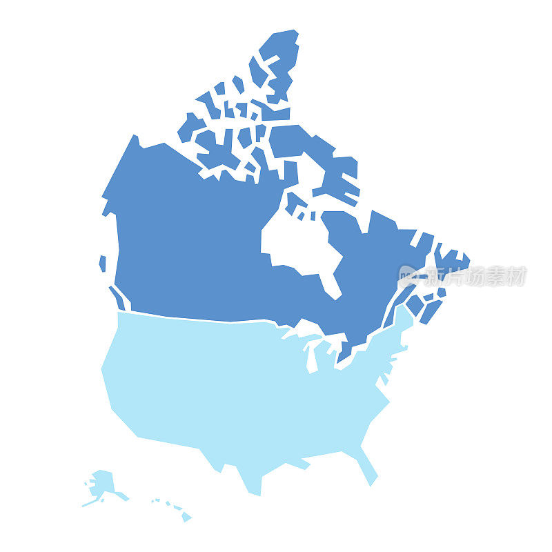 美国和加拿大地图几何形状