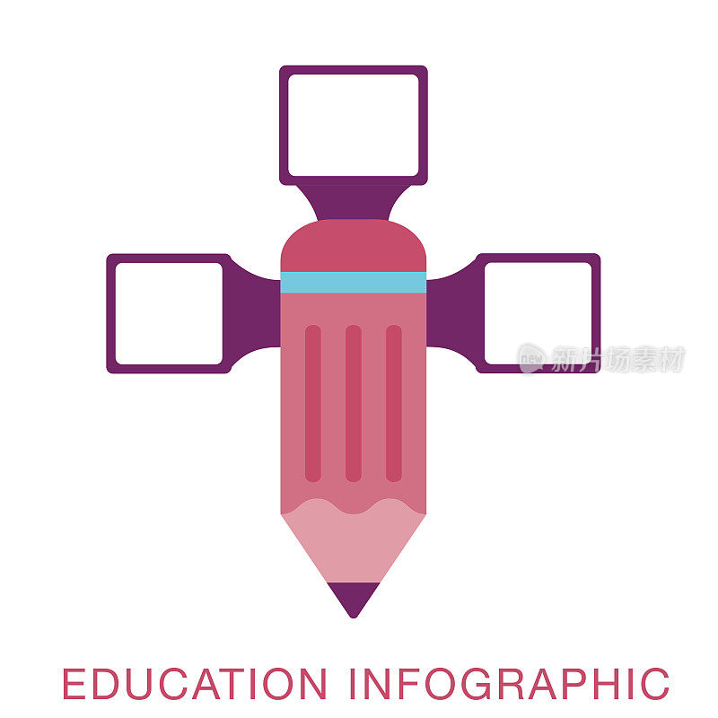铅笔教育信息图与文本和图标