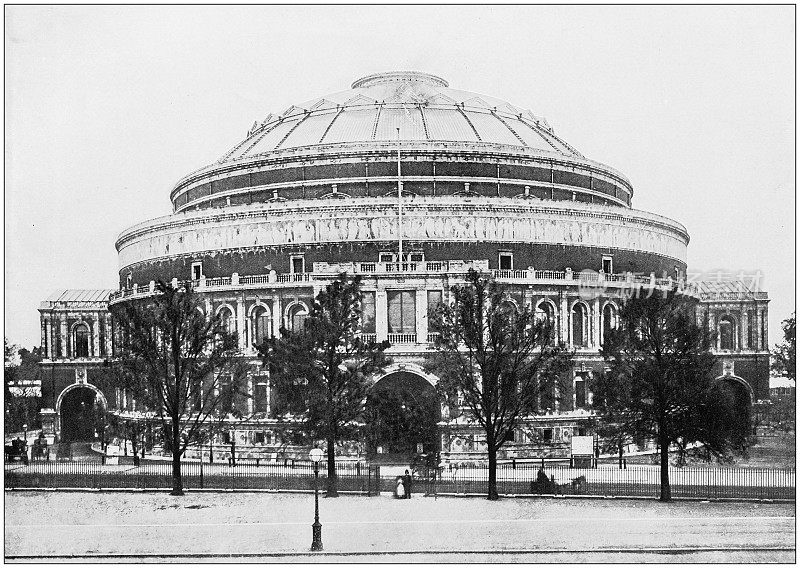 伦敦古色古香的照片:皇家阿尔伯特音乐厅
