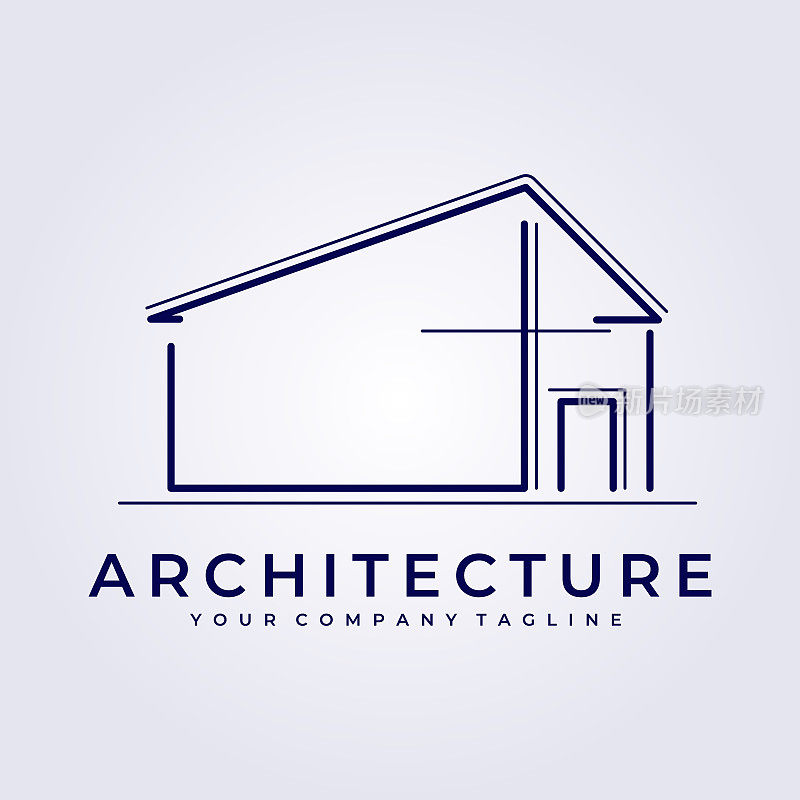 建筑建筑极简主义建筑符号线艺术矢量插画设计