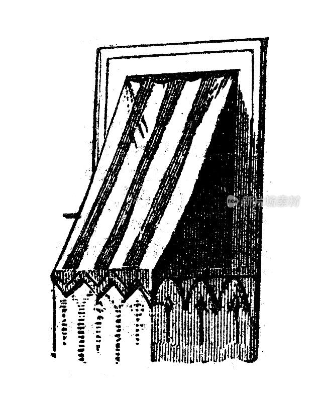 仿古雕刻插图:遮阳篷