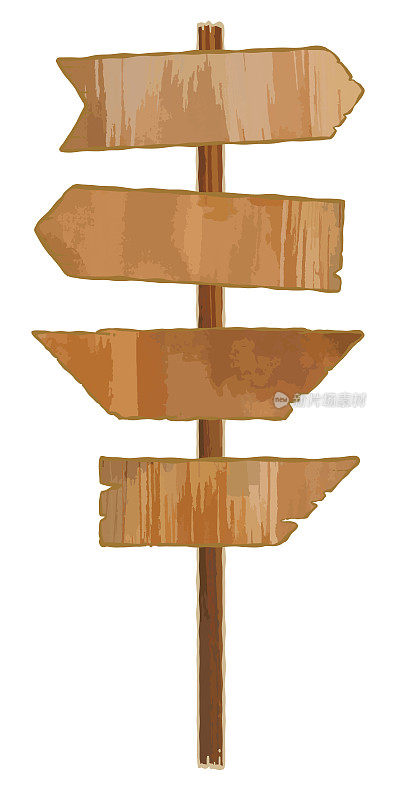 各种形状的木制标牌