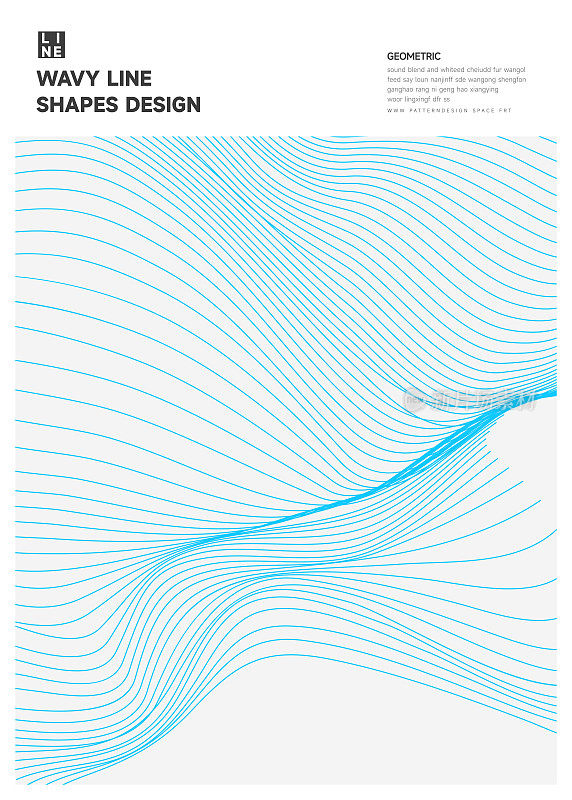 抽象蓝色动态波浪线设计模板背景