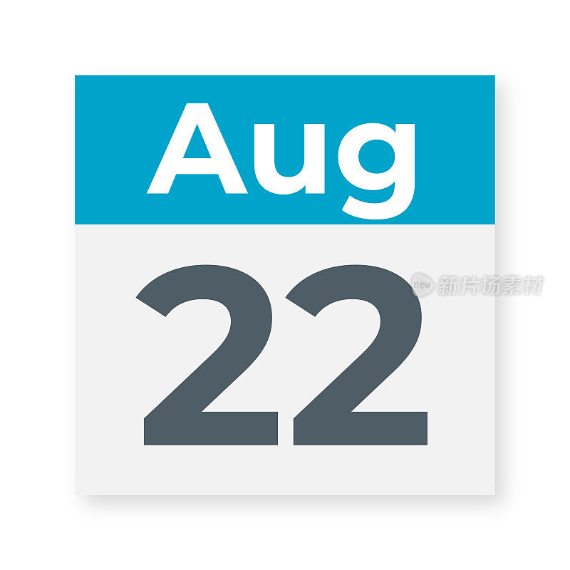 8月22日――日历页。矢量图