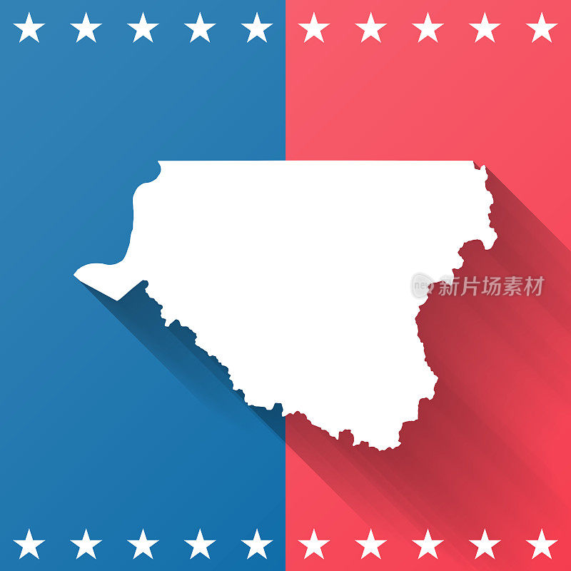 韦泽尔县，西弗吉尼亚州。地图在蓝色和红色的背景
