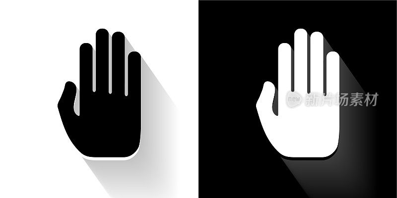 棕黑色和白色图标与长影子