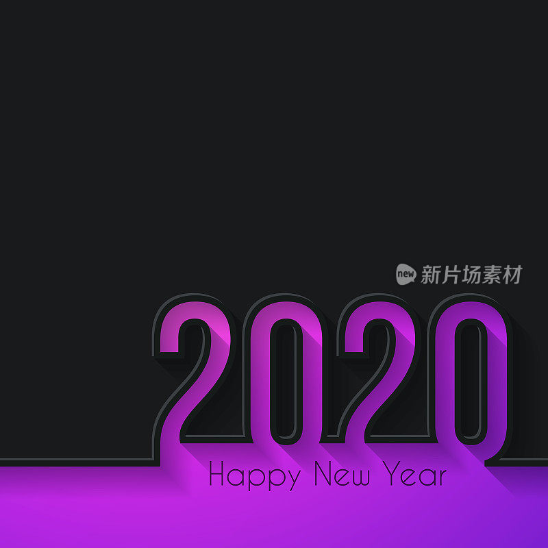 2020年新年快乐――黑色背景