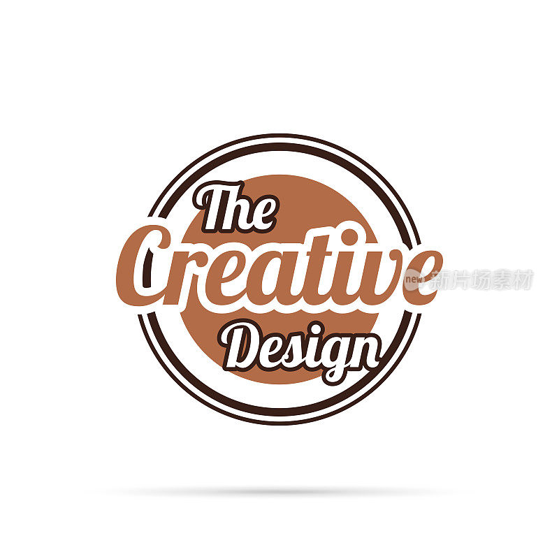 时尚的棕色徽章-创意设计