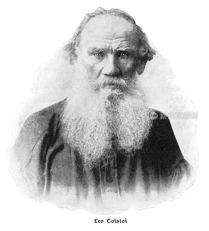 列夫・托尔斯泰，俄国作家和作家肖像，1900年