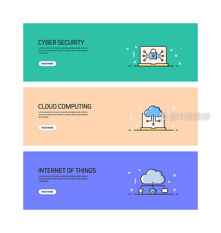 工业4.0相关旗帜设计与图标