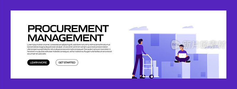 采购管理概念矢量插图网站横幅，广告和营销材料，在线广告，业务演示等。