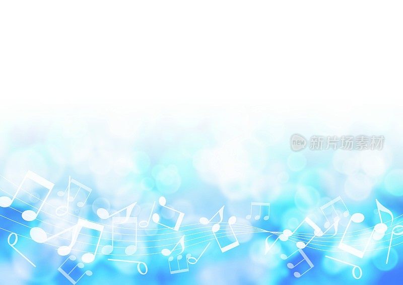 蓝色音乐音符框