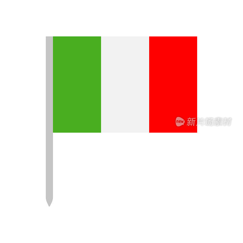 意大利-旗帜图标矢量插图-大头针