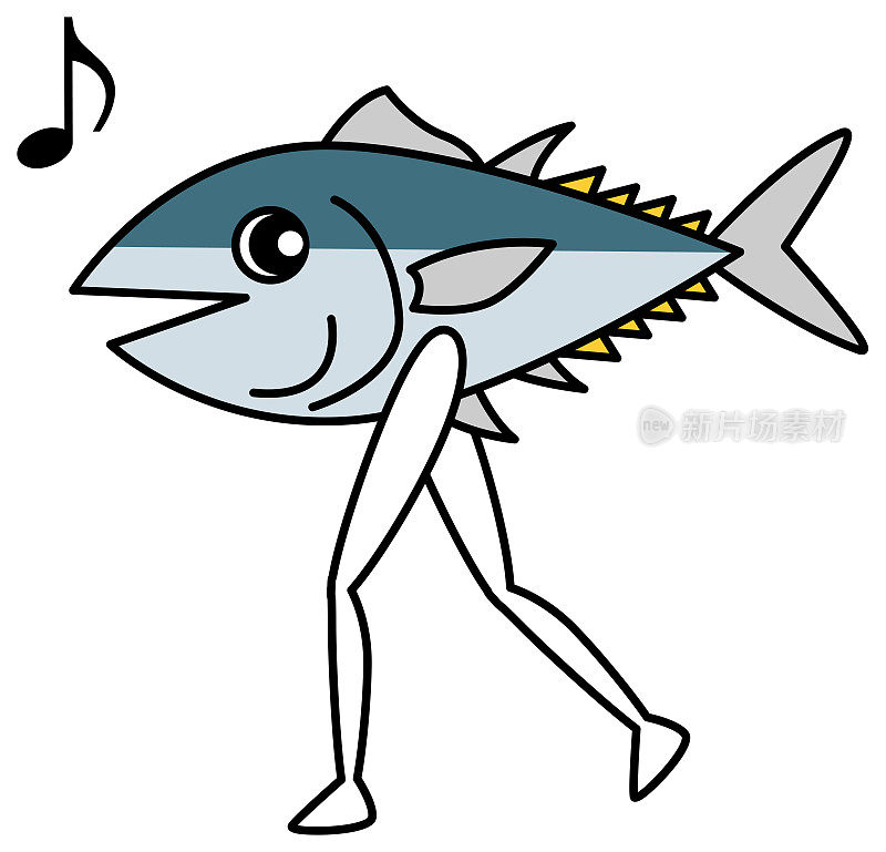 鱼的特征(金枪鱼，第一，鱼，鲣)插图向量
特征的鱼(太平洋蓝鳍金枪鱼，黄尾鱼，黄尾鱼，鲣鱼)插图向量
