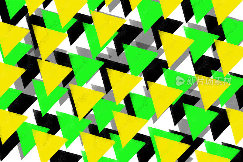 三角形几何图案背景抽象霓虹黄、绿、黑现代运动动感奔跑