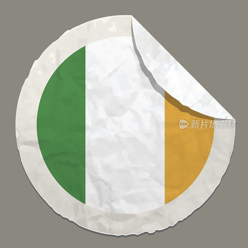 爱尔兰国旗上的纸标签