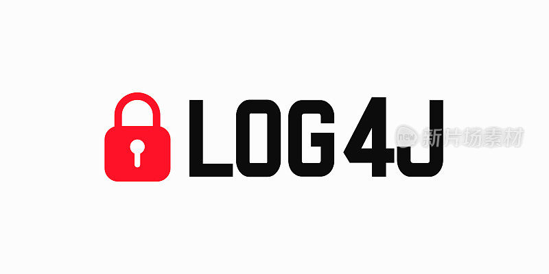 Log4J安全漏洞。Log4Shell。平坦的插图。计算机病毒感染的危险。