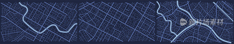 城市地图，抽象背景。GPS导航器。虚构的分区规划。俯视图，从上面看。可爱的简单的设计。平面风格矢量插图。矢量，图示在白色上隔离。