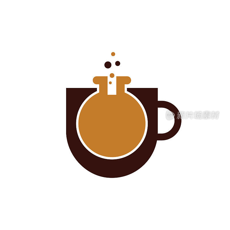 咖啡实验室标志设计模板。