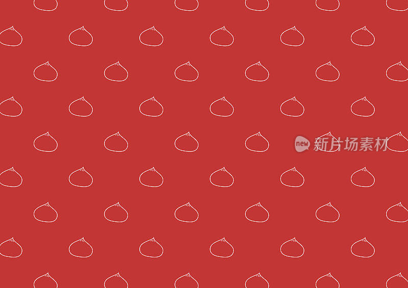 中国包子图案背景。亚洲食物矢量插图。包子是中国食物。