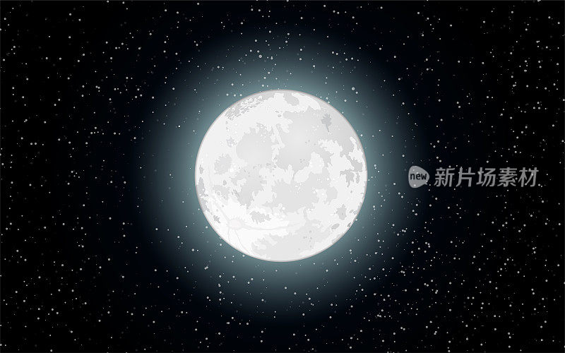 夜晚的月亮。