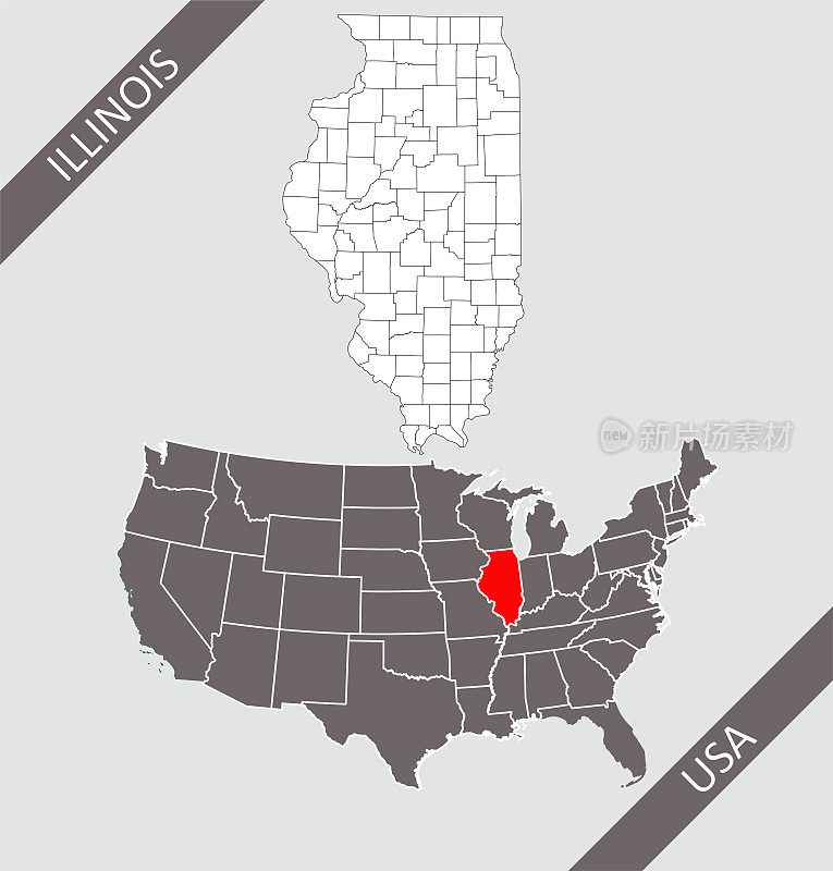 伊利诺伊州县域地图