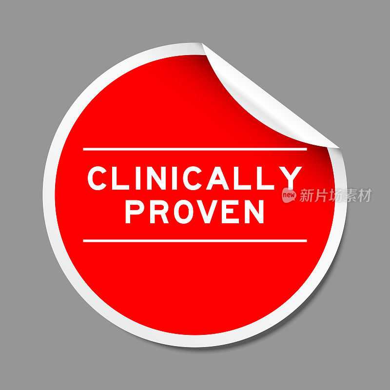 红色剥标签与文字临床验证在灰色背景