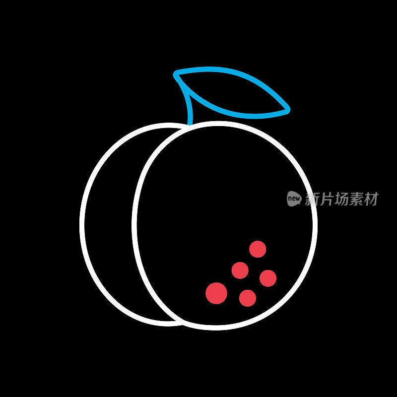 桃隔离设计矢量图标。水果标志