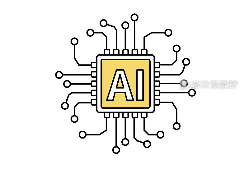 AI人工智能芯片图标。