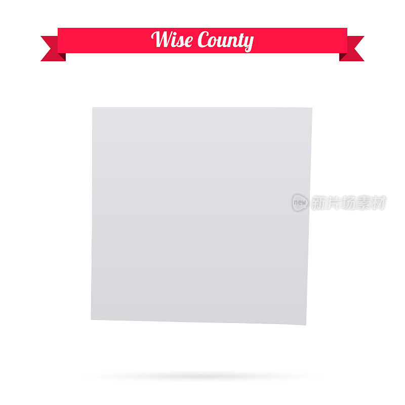 得克萨斯州怀斯县。白底红旗地图