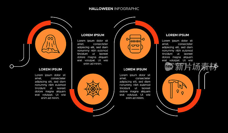 万圣节信息图模板