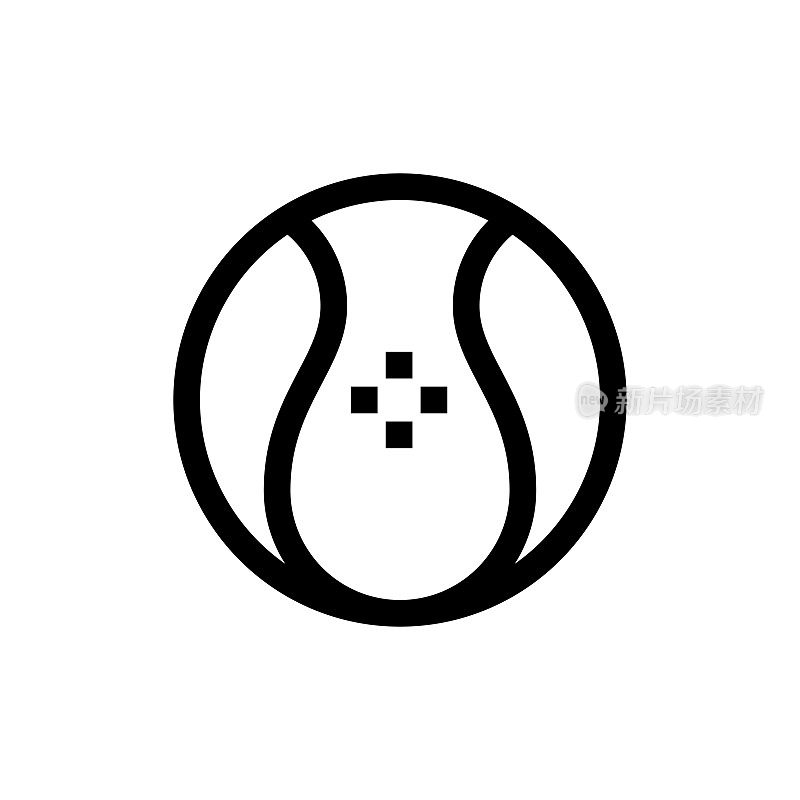 网球线图标，设计，像素完美，可编辑笔画。标志、标志、符号。