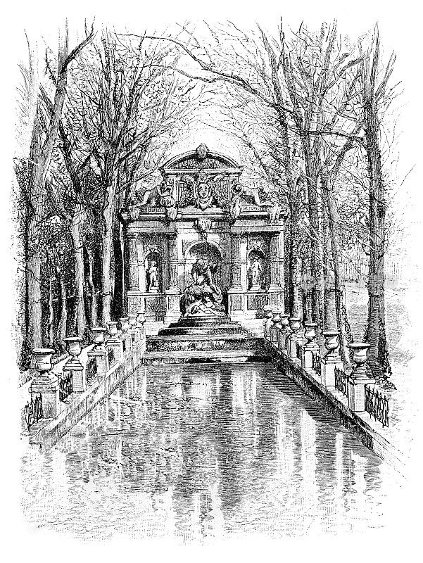 美第奇喷泉-卢森堡花园-法国巴黎