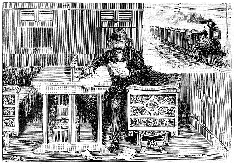 1886年火车站与运行列车之间的通信