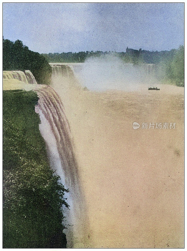世界地标的古董照片(大约1894年):尼亚加拉瀑布