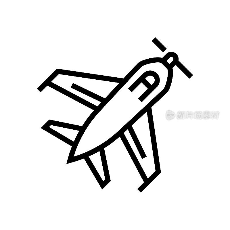 螺旋桨飞机和航空线图标
