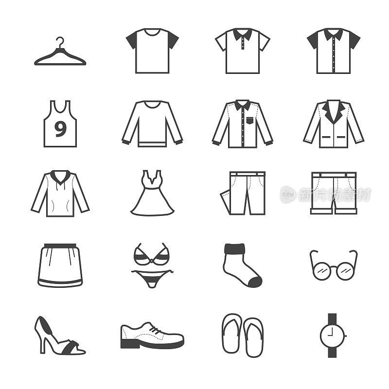 服装和配件图标系列
