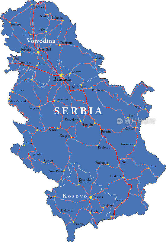 塞尔维亚地图